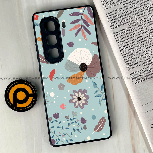 Infinix Hot 50 Pro Plus - Floral Series Design 5 - Premium Printed Glass soft Bumper Shock Proof Case