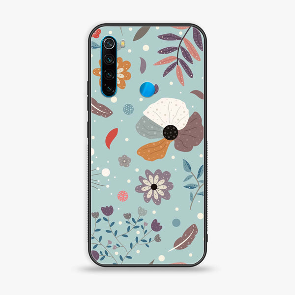 Xiaomi Redmi Note 8 - Floral Series Design 5 - Premium Printed Glass soft Bumper Shock Proof Case