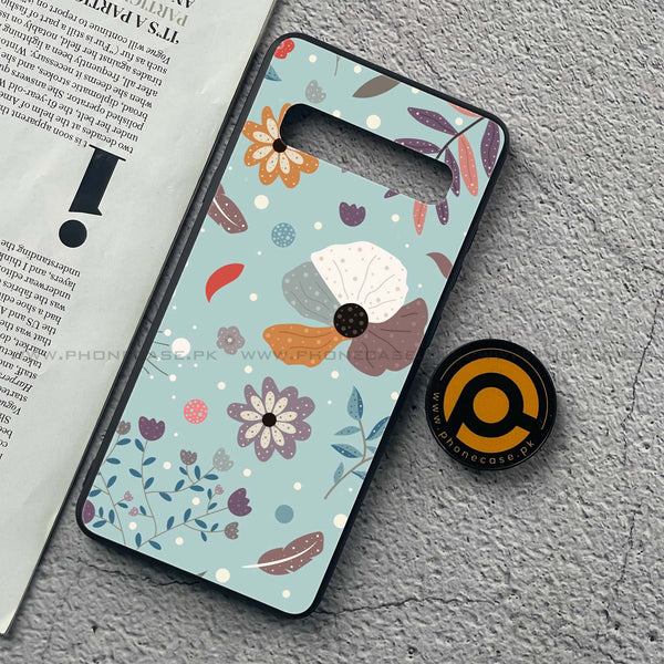 Samsung Galaxy S10 5G - Floral Series Design 5 - Premium Printed Glass soft Bumper Shock Proof Case