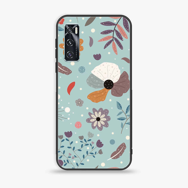 Vivo V20 SE - Floral Series Design 5 - Premium Printed Glass soft Bumper Shock Proof Case