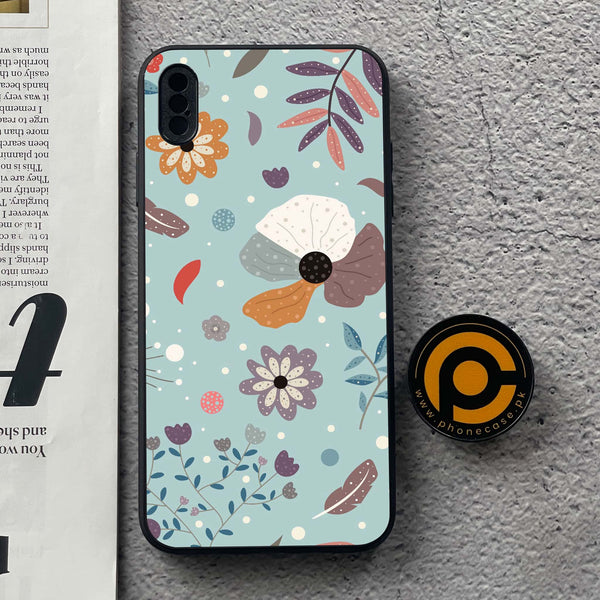 iPhone XS Max - Floral Series Design 5 - Premium Metal Printed soft Bumper shock Proof Case