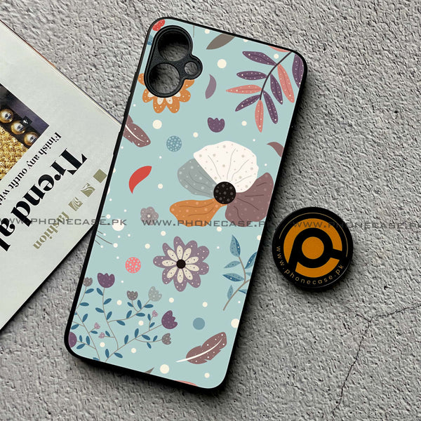 Samsung Galaxy A05 - Floral Series Design 5 - Premium Metal Printed soft Bumper shock Proof Case CS-38670