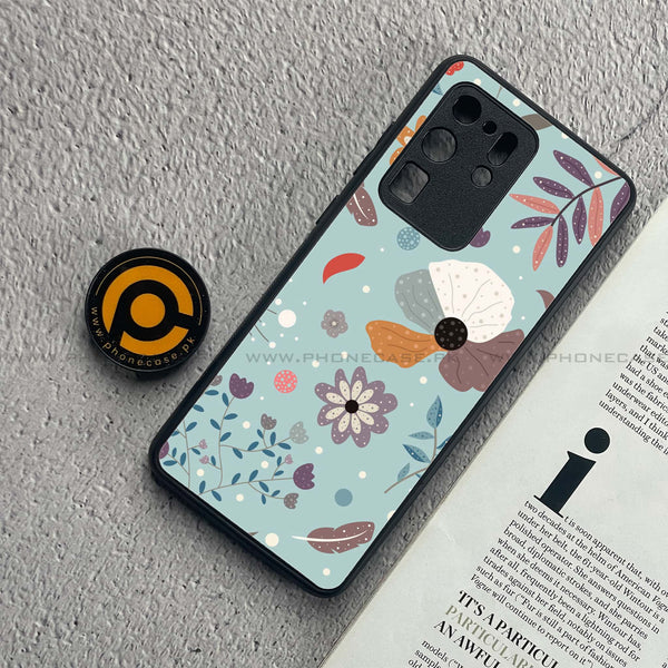 Samsung Galaxy S20 Ultra - Floral Series Design 5 - Premium Metal  Printed soft Bumper shock Proof Case