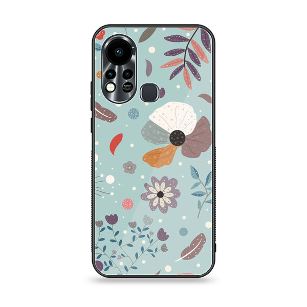 Infinix Hot 11S NFC  Floral Series Design 5  Premium Printed Glass soft Bumper Shock Proof Case