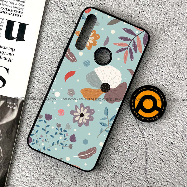 Huawei Y9 Prime (2019) - Floral Series Design 5 - Premium Printed Glass soft Bumper Shock Proof Case