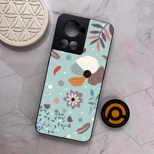 OnePlus 10R -  Floral Series Design 5 - Premium Metal Printed soft Bumper shock Proof Case