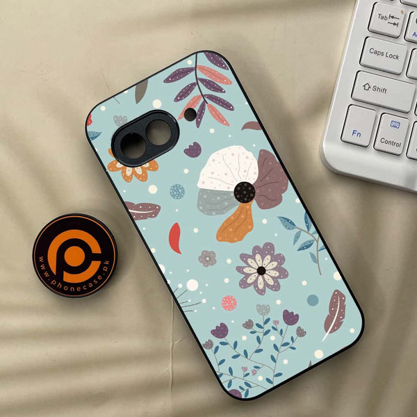 Google Pixel 9a - Floral Series Design 5 - Premium Metal Printed soft Bumper Shock Proof Case