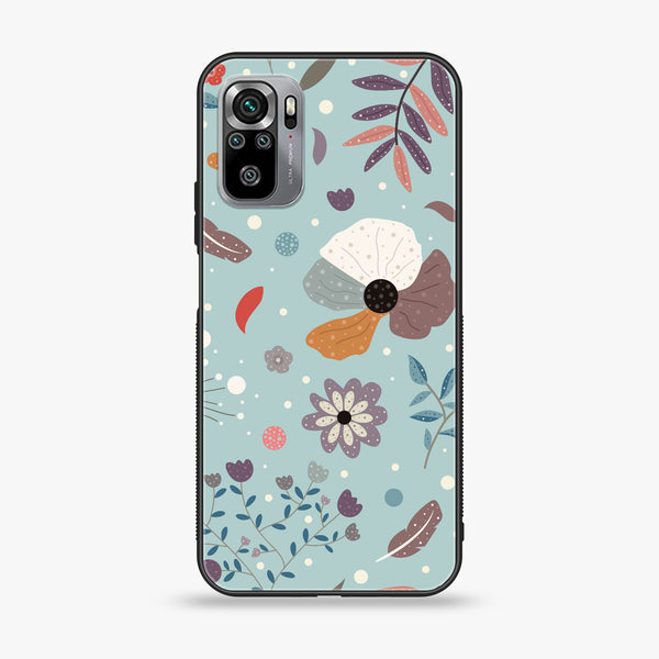 Xiaomi Redmi Note 10S -  Floral Series Design 5 - Premium Printed Glass soft Bumper shock Proof Case