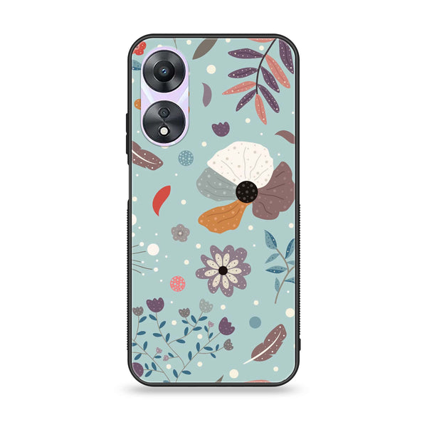 Oppo A78 4G - Floral Series Design 5 -  Premium Printed Metal soft Bumper shock Proof Case