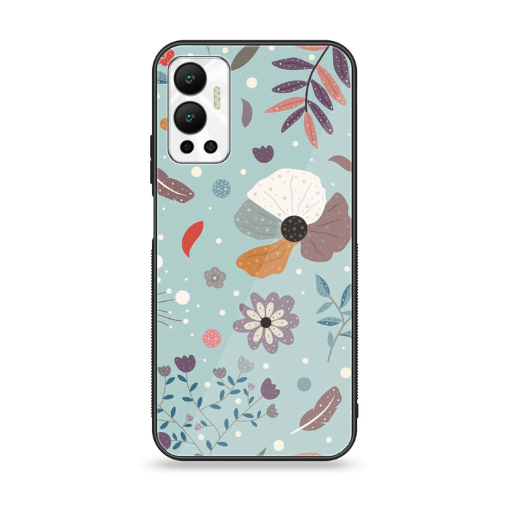 Infinix Hot 12 - Floral Series Design 5 - Premium Metal Printed soft Bumper Shock Proof Case