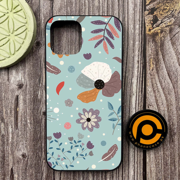 iPhone 12 - Floral Series Design 5 - Premium Metal Printed soft Bumper shock Proof Case