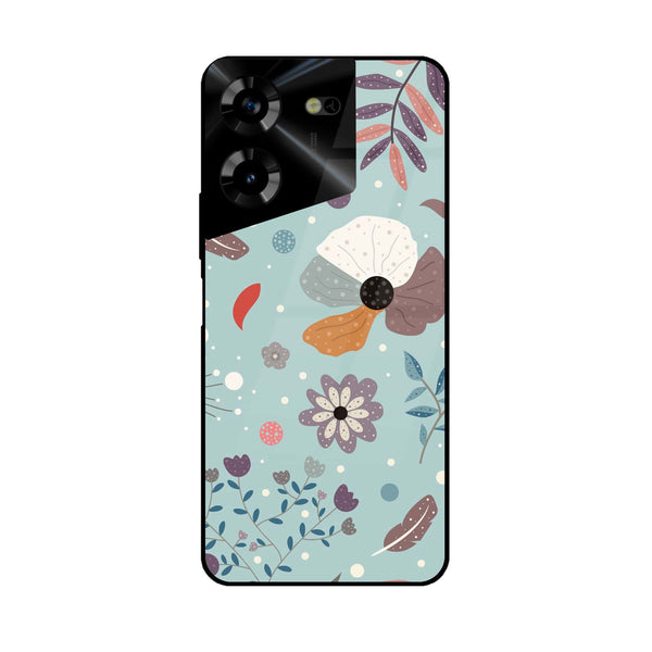 Tecno Pova 5 Pro - Floral Series Design 5 -  Premium Printed Metal soft Bumper shock Proof Case