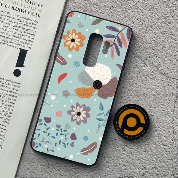Samsung Galaxy S9 Plus - Floral Series Design 5 - Premium Printed Glass soft Bumper Shock Proof Case CS-45626