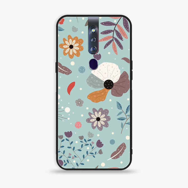 Oppo F11 Pro - Floral Series Design 5 - Premium Printed Glass soft Bumper shock Proof Case