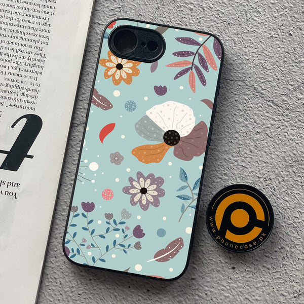 iPhone 16e - Floral Series Design 5 - Premium Metal  Printed soft Bumper shock Proof Case