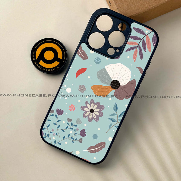 iPhone 16 Pro - Floral Series Design 5 - Premium Printed Glass soft Bumper shock Proof Case