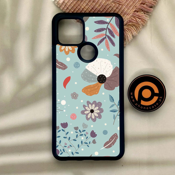 Google Pixel 4a 5G - Floral Series Design 5 - Premium Metal Printed Soft Bumper Shock Proof Case