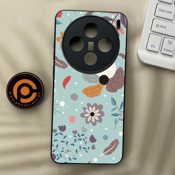 Vivo X200 - Floral Series Design 5 - Premium Metal  Printed soft Bumper shock Proof Case