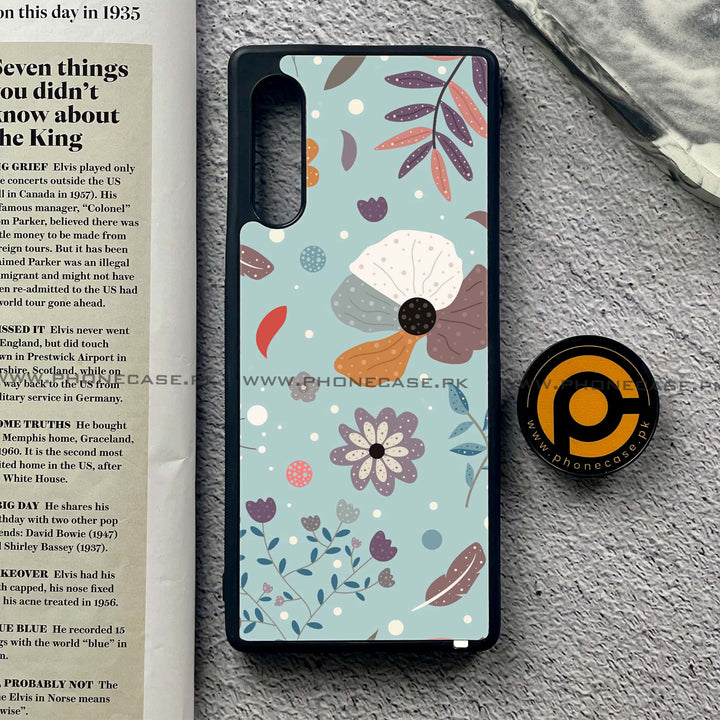 LG Velvet - Floral Series Design 5 - Premium Printed Glass soft Bumper shock Proof Case