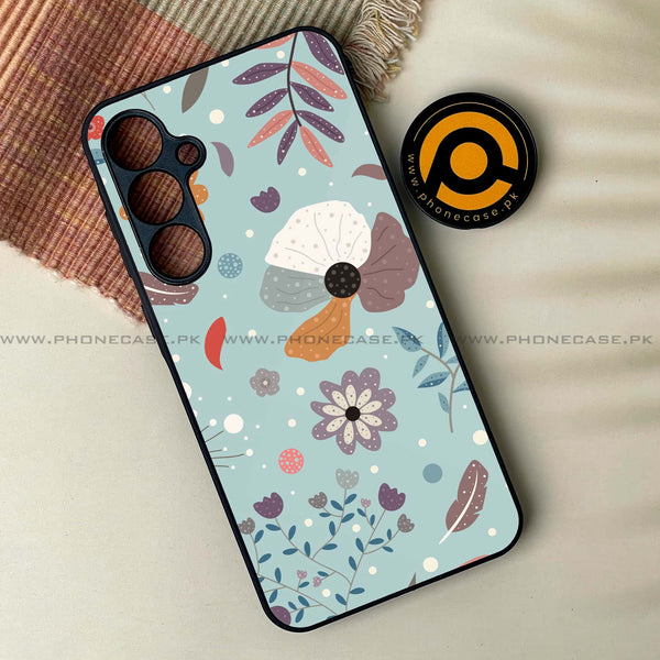 Samsung Galaxy M54 - Floral Series Design 5 - Premium Printed Glass soft Bumper Shock Proof Case