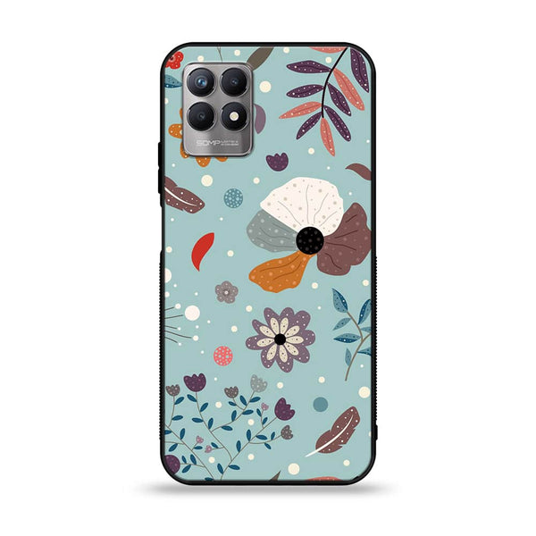 Realme Narzo 50 - Floral Series Design 5 - Premium Printed Glass soft Bumper shock Proof Case