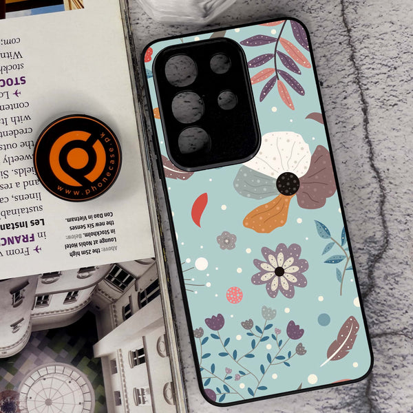 Vivo Y29 4G - Floral Series Design 5  - Premium Metal Printed soft Bumper Shock Proof Case