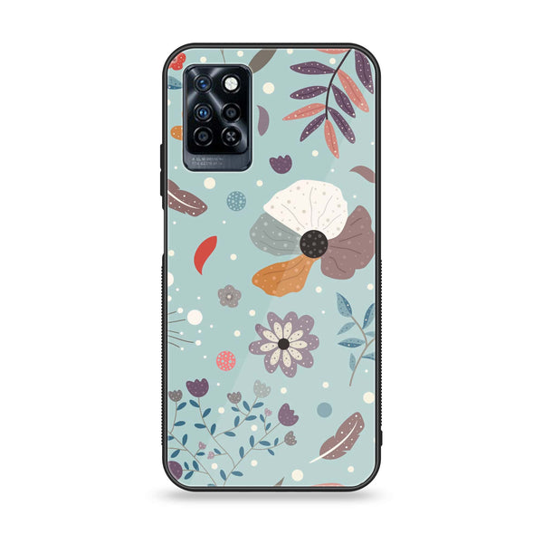 Infinix Note 10 Pro - Floral Series Design 5 - Premium Printed Glass soft Bumper Shock Proof Case