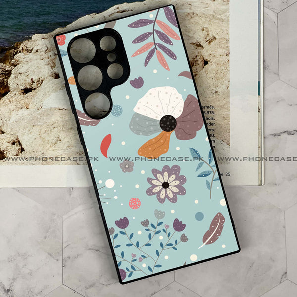 Samsung Galaxy S24 Ultra - Floral Series Design 5 - Premium Metal Printed soft Bumper shock Proof Case