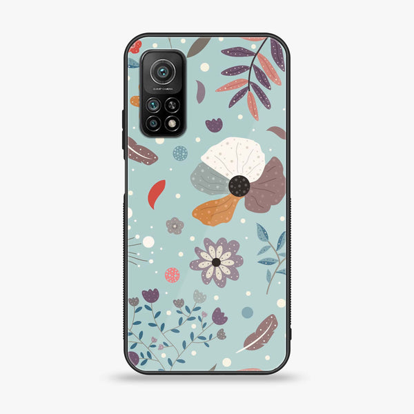 Xiaomi Mi 10T - Floral Series Design 5 - Premium Printed Glass soft Bumper Shock Proof Case