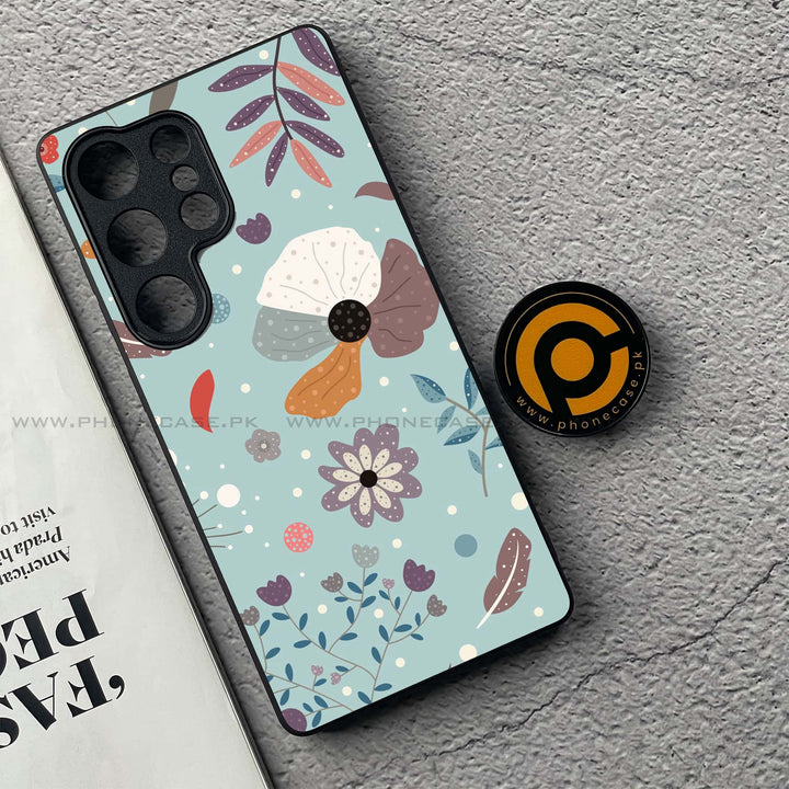 Samsung Galaxy S25 Ultra - Floral Series Design 5 - Premium Metal Printed soft Bumper shock Proof Case