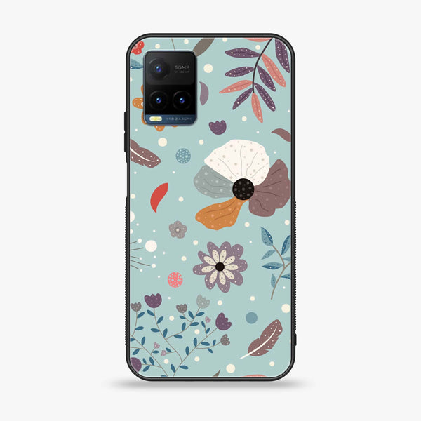 Vivo Y21t - Floral Series Design 5 - Premium Printed Glass soft Bumper Shock Proof Case