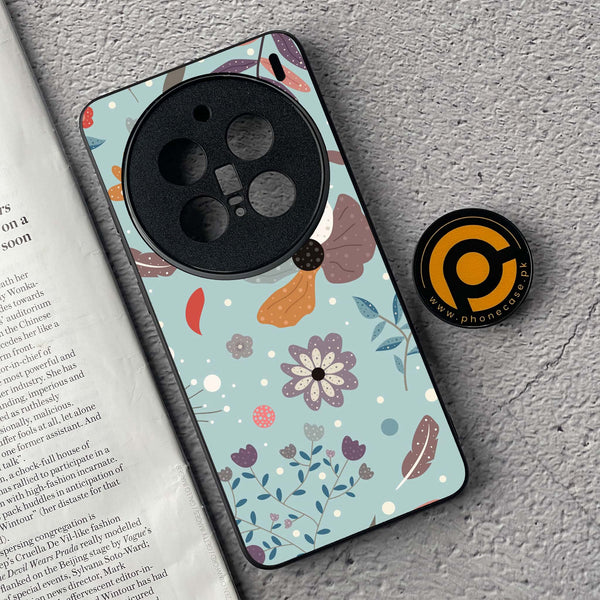 Vivo X200 Pro - Floral Series Design 5 - Premium Metal  Printed soft Bumper shock Proof Case