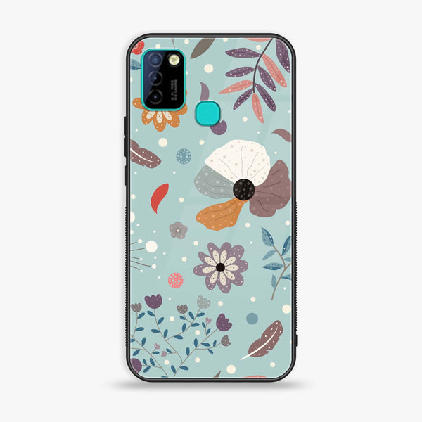 Infinix Smart 5 - Floral Series Design 5 - Premium Printed Glass soft Bumper Shock Proof Case