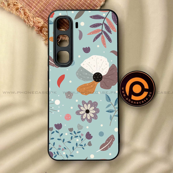 Infinix Hot 60 Pro Plus - Floral Series Design 5 - Premium Metal Printed soft Bumper shock Proof Case