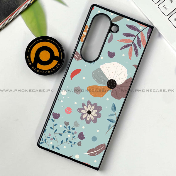 Samsung Galaxy Z Fold 6 - Floral Series Design 5 -  Premium Printed Metal soft Bumper shock Proof Case