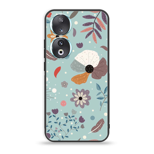 Huawei Honor 90 - Floral Series Design 5 - Premium Printed Glass soft Bumper Shock Proof Case