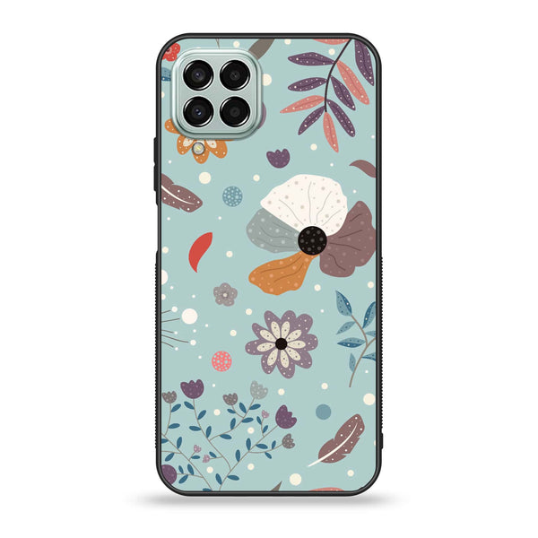Samsung Galaxy M33 - Floral Series Design 5 - Premium Printed Glass soft Bumper Shock Proof Case