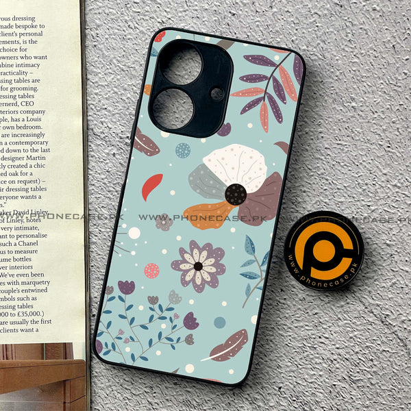 Realme Note 60 - Floral Series Design 5 - Premium Printed Metal Soft Case