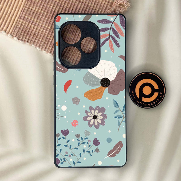 Realme GT 6 - Floral Series Design 5 - Premium Metal Printed soft Bumper shock Proof Case