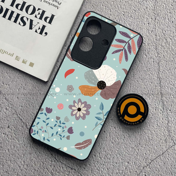 Realme Note 60x - Floral Series Design 5 - Premium Metal  Printed soft Bumper shock Proof Case