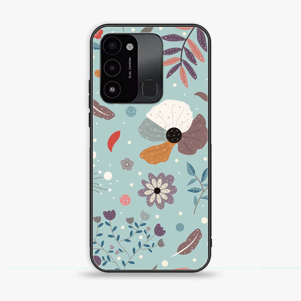 Tecno Spark Go 2022 - Floral Series Design 5 - Premium Printed Glass soft Bumper Shock Proof Case