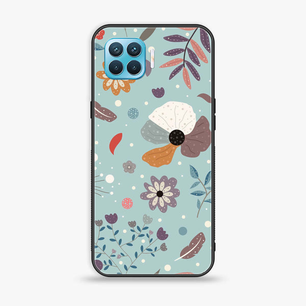 Oppo F17 - Floral Series Design 5 - Premium Printed Glass soft Bumper shock Proof Case