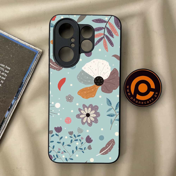 Vivo X200 FE - Floral Series Design 5 - Premium Metal Printed soft Bumper Shock Proof Case