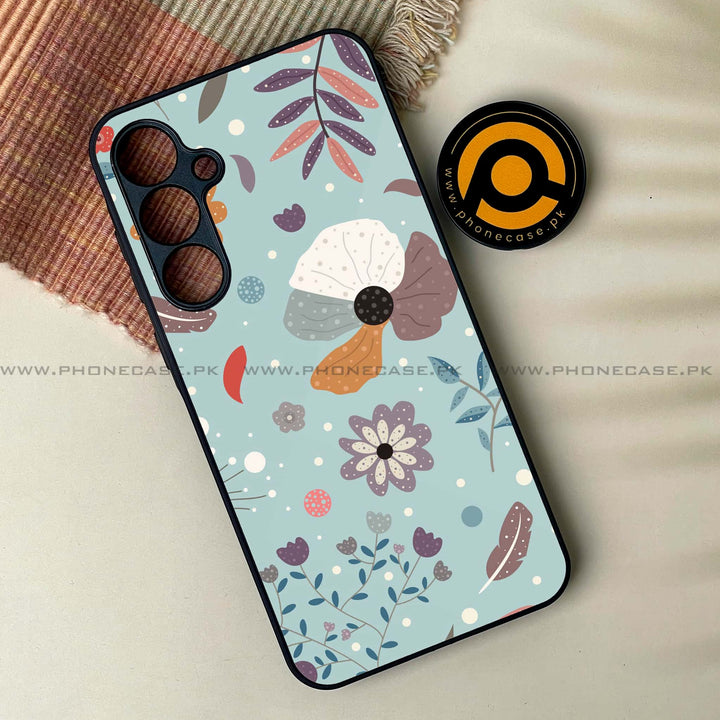 Samsung Galaxy A04s - Floral Series Design 5 - Premium Printed Glass soft Bumper Shock Proof Case