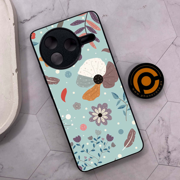 Xiaomi Poco F7 Pro 5G - Floral Series Design 5 - Premium Metal Printed soft Bumper shock Proof Case