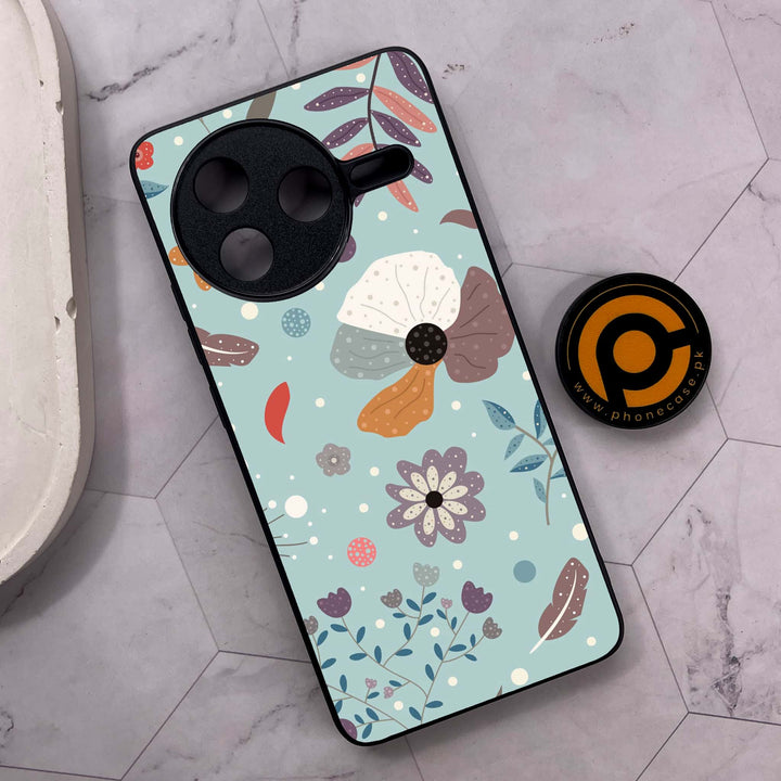 Xiaomi Poco F7 Pro 5G - Floral Series Design 5 - Premium Metal Printed soft Bumper shock Proof Case