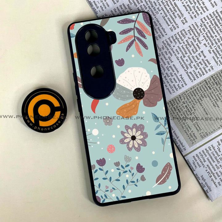 Vivo V40e - Floral Series Design 5 - Premium Metal Printed soft Bumper shock Proof Case