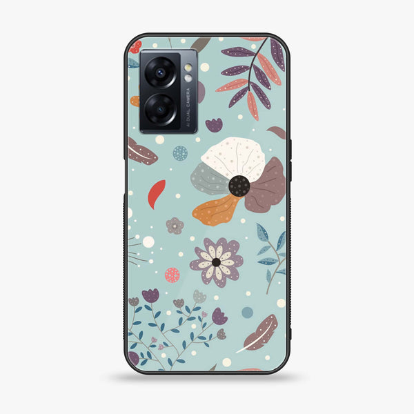 Oppo A77 4G - Floral Series Design 5 -  Premium Printed Metal soft Bumper shock Proof Case