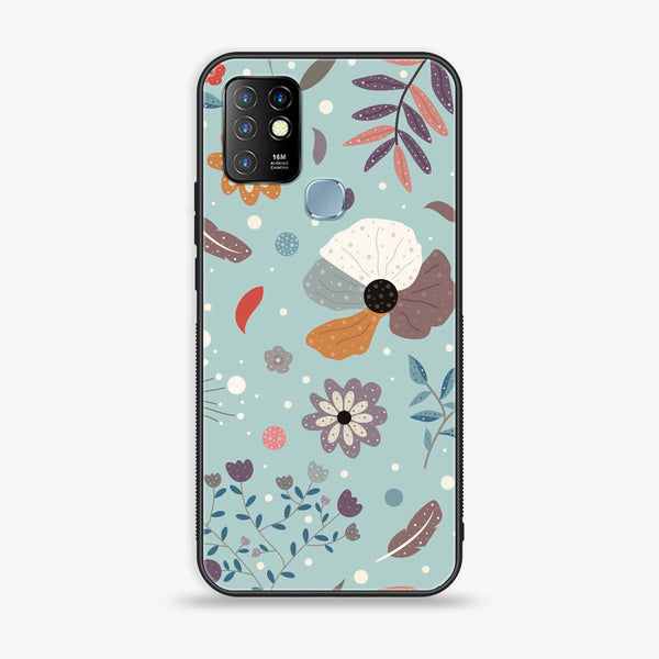 Infinix Hot 10 - Floral Series Design 5 -  Premium Printed Metal soft Bumper shock Proof Case