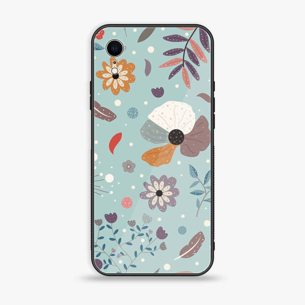 iPhone XR - Floral Series Design 5 - Premium Printed Glass soft Bumper Shock Proof Case